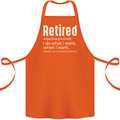 Retired Definition Funny Retirement Cotton Apron 100% Organic Orange