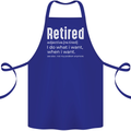 Retired Definition Funny Retirement Cotton Apron 100% Organic Royal Blue