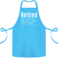 Retired Definition Funny Retirement Cotton Apron 100% Organic Turquoise
