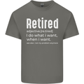 Retired Definition Funny Retirement Mens Cotton T-Shirt Tee Top Charcoal