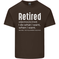 Retired Definition Funny Retirement Mens Cotton T-Shirt Tee Top Dark Chocolate