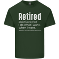 Retired Definition Funny Retirement Mens Cotton T-Shirt Tee Top Forest Green