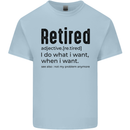 Retired Definition Funny Retirement Mens Cotton T-Shirt Tee Top Light Blue