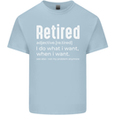 Retired Definition Funny Retirement Mens Cotton T-Shirt Tee Top Light Blue