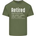Retired Definition Funny Retirement Mens Cotton T-Shirt Tee Top Military Green