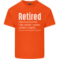 Retired Definition Funny Retirement Mens Cotton T-Shirt Tee Top Orange