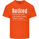 Retired Definition Funny Retirement Mens Cotton T-Shirt Tee Top Orange