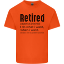 Retired Definition Funny Retirement Mens Cotton T-Shirt Tee Top Orange