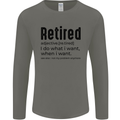 Retired Definition Funny Retirement Mens Long Sleeve T-Shirt Charcoal