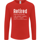 Retired Definition Funny Retirement Mens Long Sleeve T-Shirt Red