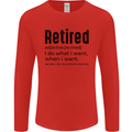 Retired Definition Funny Retirement Mens Long Sleeve T-Shirt Red