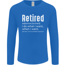 Retired Definition Funny Retirement Mens Long Sleeve T-Shirt Royal Blue