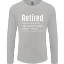 Retired Definition Funny Retirement Mens Long Sleeve T-Shirt Sports Grey