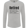 Retired Definition Funny Retirement Mens Long Sleeve T-Shirt Sports Grey