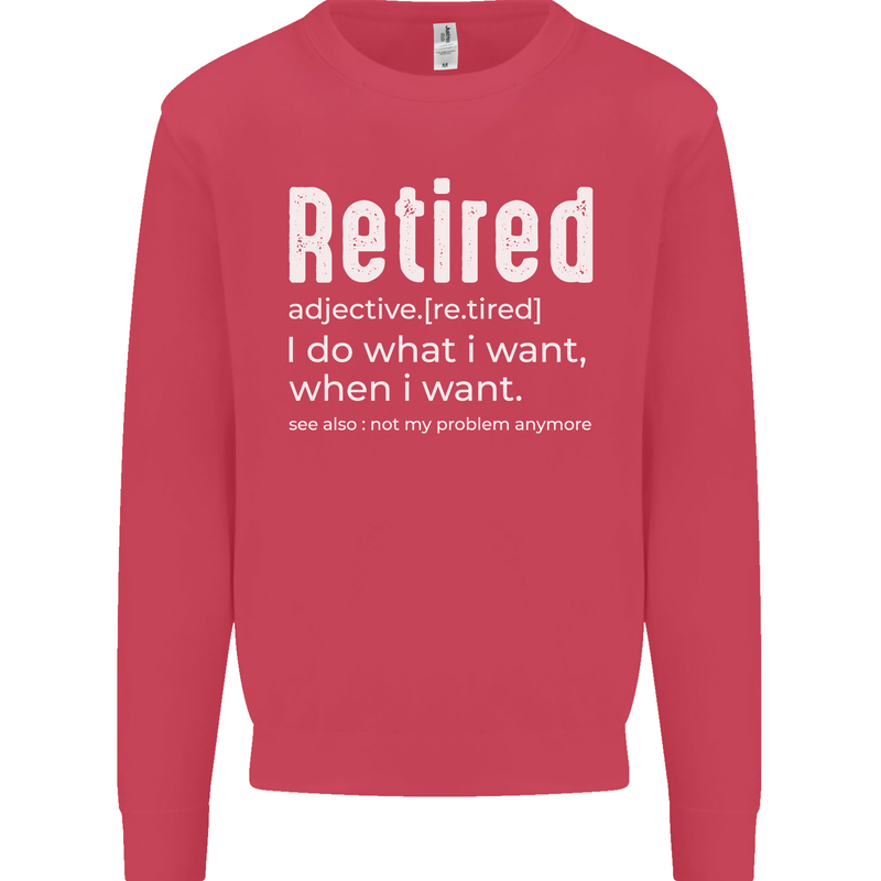 Retired Definition Funny Retirement Mens Sweatshirt Jumper Heliconia