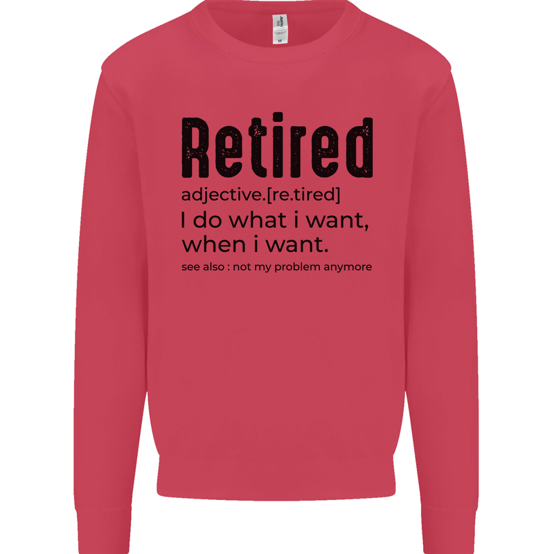 Retired Definition Funny Retirement Mens Sweatshirt Jumper Heliconia