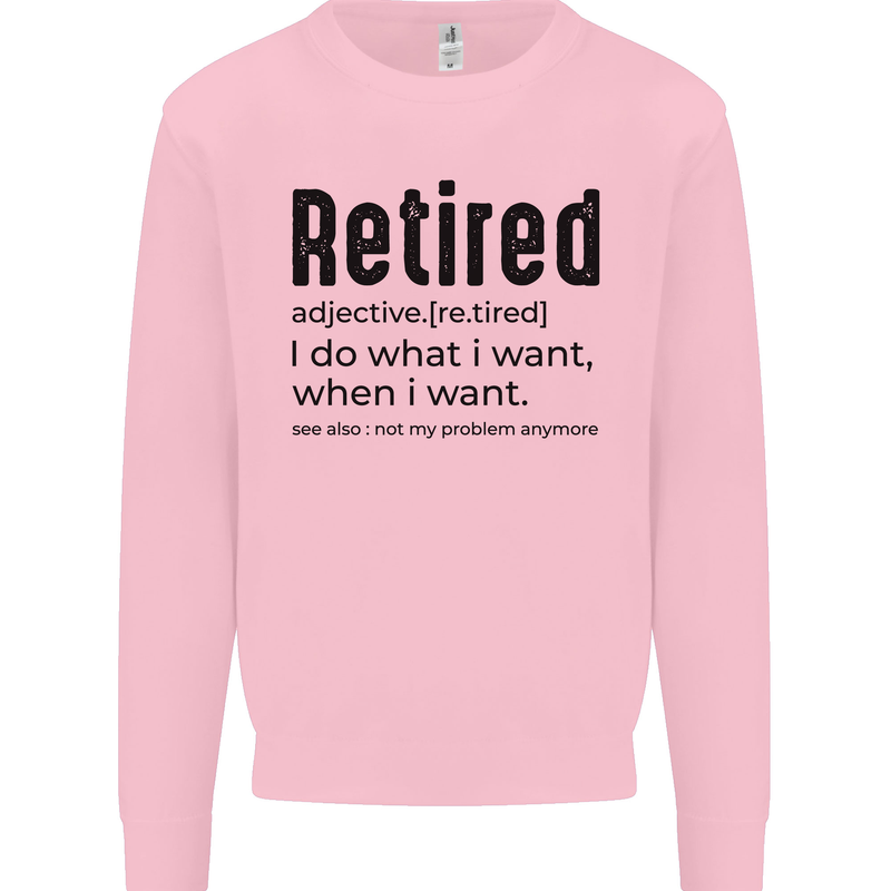 Retired Definition Funny Retirement Mens Sweatshirt Jumper Light Pink