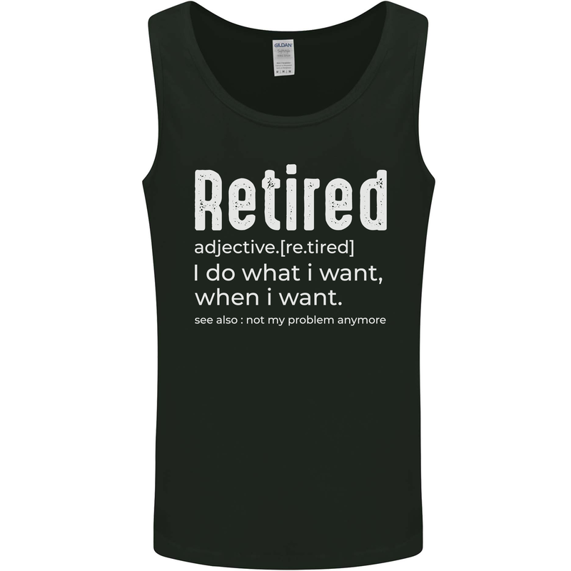 Retired Definition Funny Retirement Mens Vest Tank Top Black