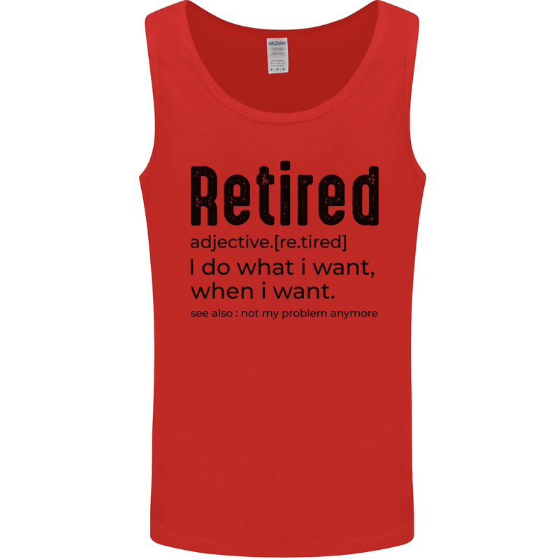 Retired Definition Funny Retirement Mens Vest Tank Top Red