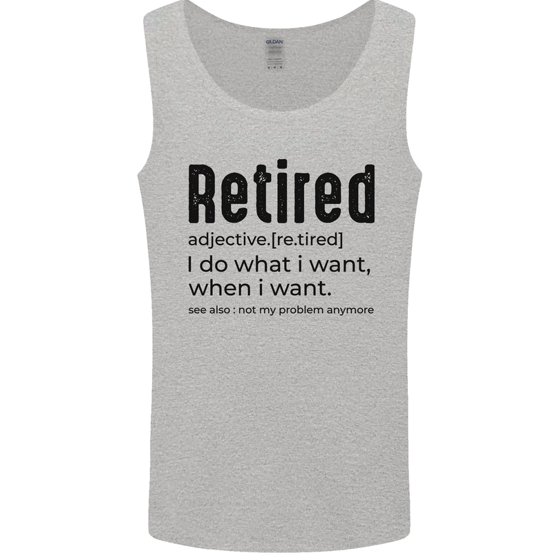 Retired Definition Funny Retirement Mens Vest Tank Top Sports Grey