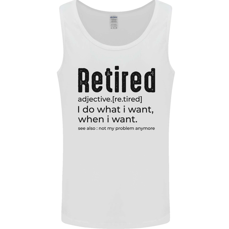 Retired Definition Funny Retirement Mens Vest Tank Top White