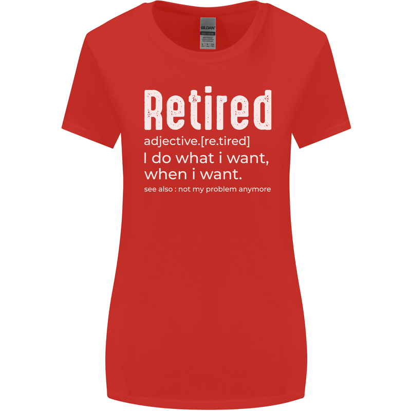 Retired Definition Funny Retirement Womens Wider Cut T-Shirt Red