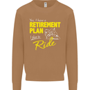 Retirement Plan Biker Motorbike Motorcycle Mens Sweatshirt Jumper Caramel Latte
