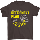 Retirement Plan Biker Motorbike Motorcycle Mens T-Shirt Cotton Gildan Dark Chocolate