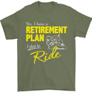 Retirement Plan Biker Motorbike Motorcycle Mens T-Shirt Cotton Gildan Military Green