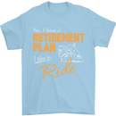 Retirement Plan Biker Motorcycle Motorbike Mens T-Shirt Cotton Gildan Light Blue