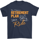 Retirement Plan Biker Motorcycle Motorbike Mens T-Shirt Cotton Gildan Navy Blue