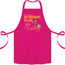 Retirement Plan Fishing Funny Fisherman Cotton Apron 100% Organic Pink
