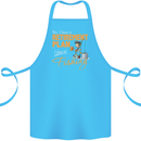 Retirement Plan Fishing Funny Fisherman Cotton Apron 100% Organic Turquoise