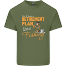 Retirement Plan Fishing Funny Fisherman Mens Cotton T-Shirt Tee Top Military Green