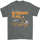 Retirement Plan Fishing Funny Fisherman Mens T-Shirt Cotton Gildan Charcoal