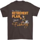 Retirement Plan Fishing Funny Fisherman Mens T-Shirt Cotton Gildan Dark Chocolate