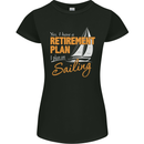 Retirement Plan Sailing Sailor Boat Funny Womens Petite Cut T-Shirt Black