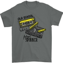Retro 80s Music Cassette Old School Spinner Mens T-Shirt Cotton Gildan Charcoal