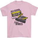 Retro 80s Music Cassette Old School Spinner Mens T-Shirt Cotton Gildan Light Pink
