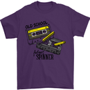 Retro 80s Music Cassette Old School Spinner Mens T-Shirt Cotton Gildan Purple