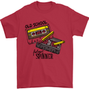 Retro 80s Music Cassette Old School Spinner Mens T-Shirt Cotton Gildan Red
