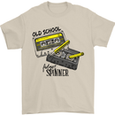 Retro 80s Music Cassette Old School Spinner Mens T-Shirt Cotton Gildan Sand