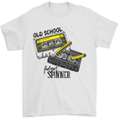Retro 80s Music Cassette Old School Spinner Mens T-Shirt Cotton Gildan White