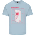 Retro Arcade Game Cabinet Gaming Gamer Mens Cotton T-Shirt Tee Top Light Blue