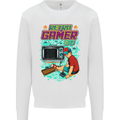 Retro Gamer Arcade Games Gaming Kids Sweatshirt Jumper White