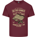 Retro Gamer Funny Gaming Mens Cotton T-Shirt Tee Top Maroon