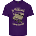 Retro Gamer Funny Gaming Mens Cotton T-Shirt Tee Top Purple