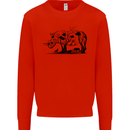 Rhino Ecology Rhinoceroses Mens Sweatshirt Jumper Bright Red