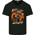 Ride Loud Ride Proud Motorbike Biker Mens V-Neck Cotton T-Shirt Black