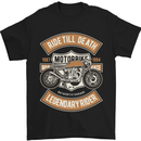 Ride 'Till Death Biker Motorcycle Motobike Mens T-Shirt Cotton Gildan Black
